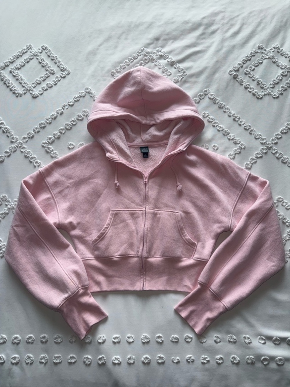 Wild Fable Pink Crop Zip Hoodie